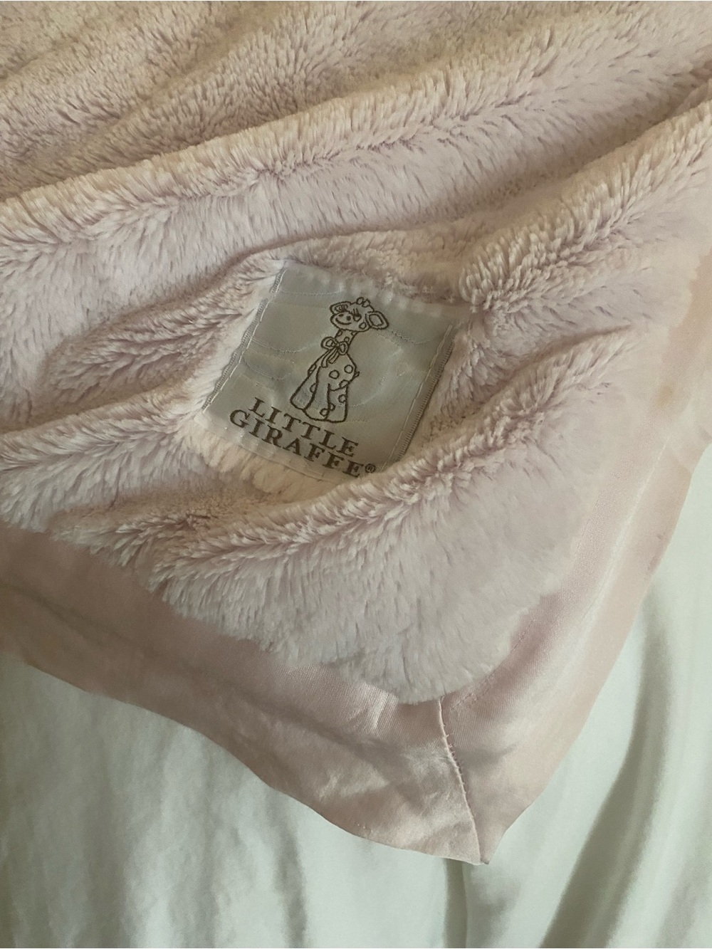 Little Giraffe Pale Pink Plush Baby Blanket